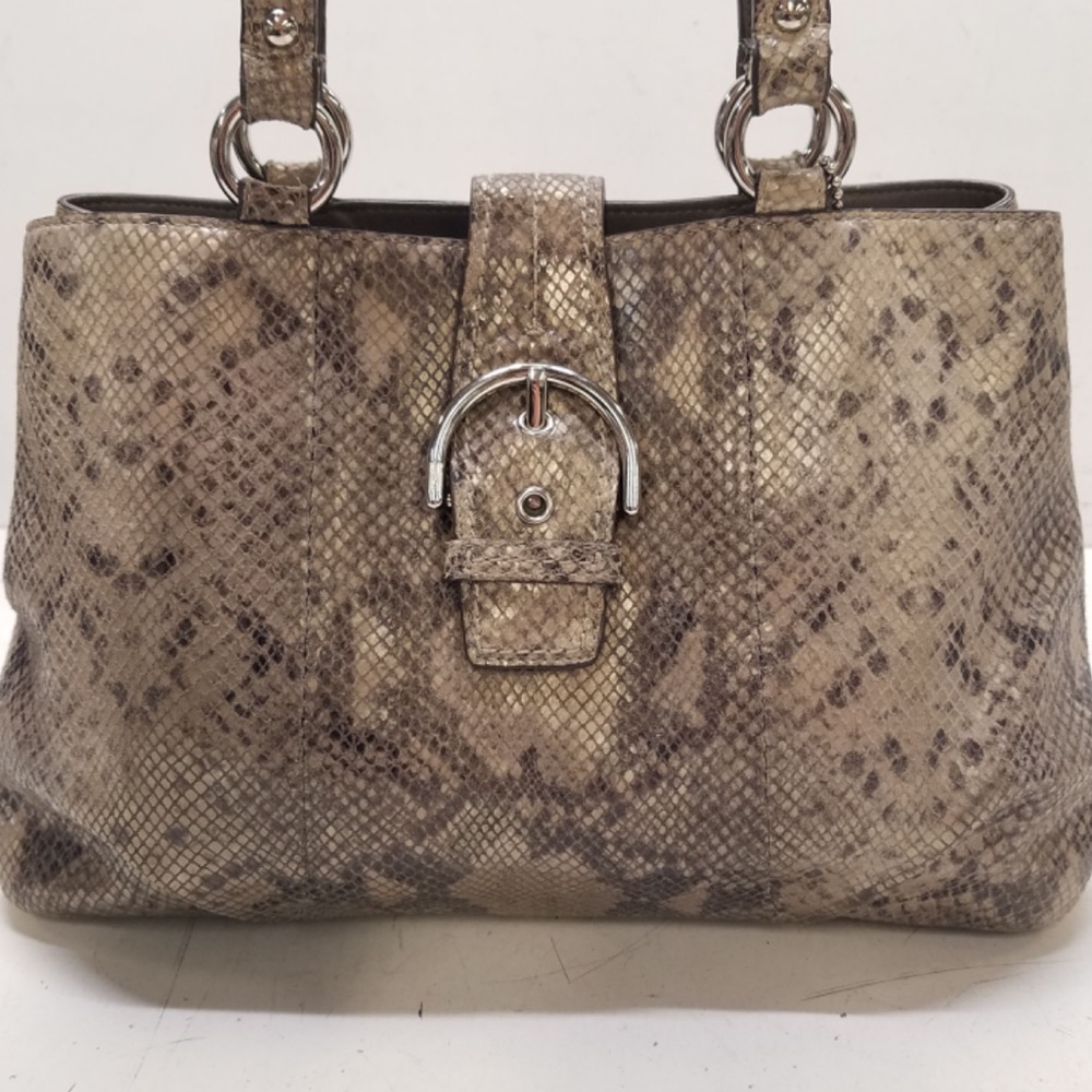 Vintage COACH F19679 Soho Python Embossed Leather Tote